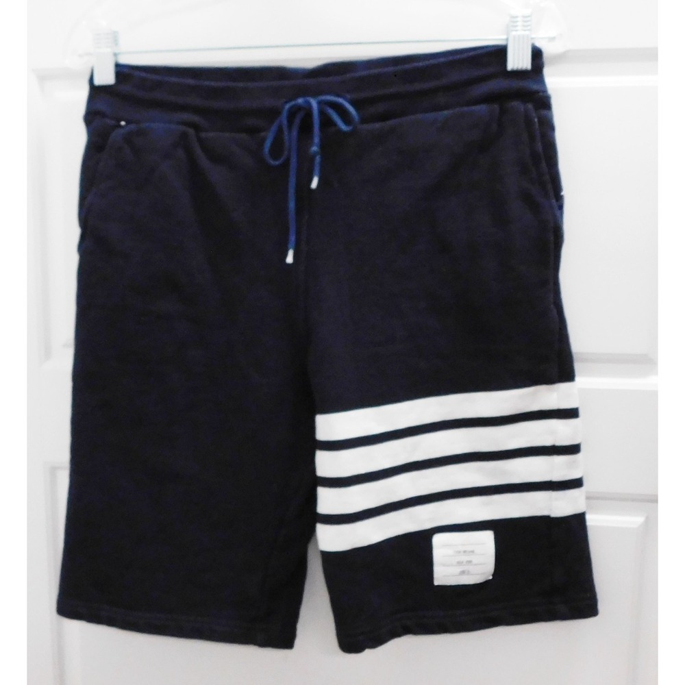 Thom Browne Mens Sweat Shorts Black 4 Bar Loopback Cotton Japan sz 0 (US sz XS)